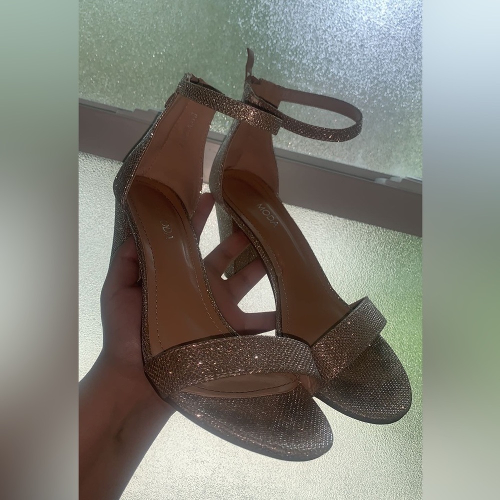 Top Moda Gold Sparkle Heels Size 8
